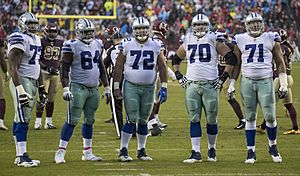 Dallas Cowboys Offensive Line vs Redskins 2017