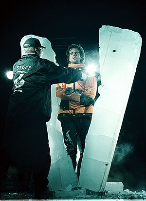 David Merlini frozen in ice