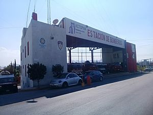 Estación de bomberos en Actopan, Hidalgo, México