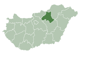 Location of Heves County in Hungary