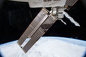 ISS-54 ELC-1, main solar arrays and radiators seen from the Cupola