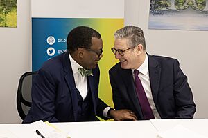 Keir Starmer chats with Akinwumi Adesina COP29 Azerbaijan