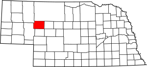 Map of Nebraska highlighting Grant County