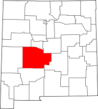 Map of New Mexico highlighting Socorro County