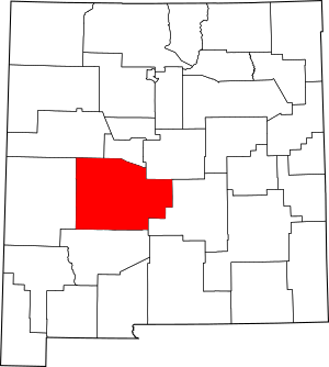 Map of New Mexico highlighting Socorro County
