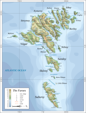 Map of the Faroe Islands en