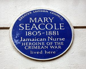 Mary Seacole Home London Plaque