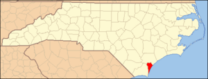 North Carolina Map Highlighting New Hanover County