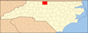 North Carolina Map Highlighting Rockingham County