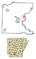 Ouachita County Arkansas Incorporated and Unincorporated areas East Camden Highlighted 0520440