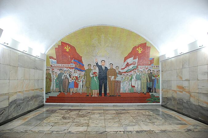 Ponghwa Station. Pyongyang Metro, North Korea.
