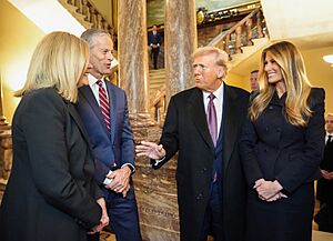 President Donald Trump and Melania Trump with Senator John Thune