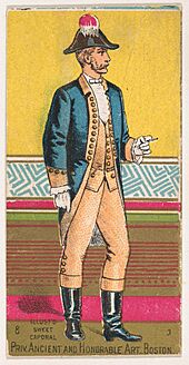 Private, Ancient and Honorable Artillery, Boston, Massachusetts, V.M., from the Military Series (N224) issued by Kinney Tobacco Company to promote Sweet Caporal Cigarettes MET DPB872515