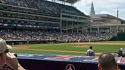 Progressive Field view from above visitor dugout