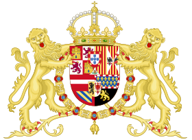 Royal Coat of Arms of Spain with Supporters (1580-1668)
