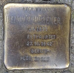 Stolperstein Sachsenstraße 42 (Helmuth Hübener) in Hamburg-Hammerbrook