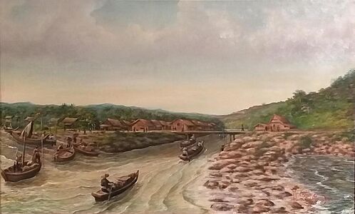 The Port City of Malacca painted by unknown artist