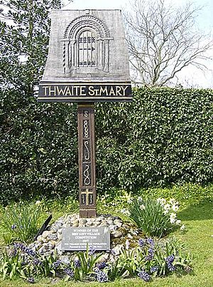 Thwaite St Mary village sign - geograph.org.uk - 983280