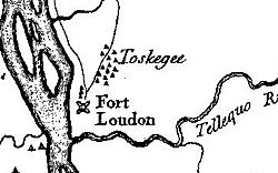 Simple line drawing of a map of Toskegee