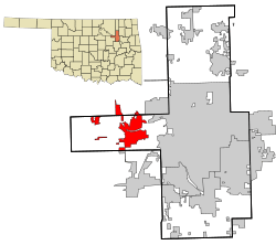 Location within Tulsa County and Oklahoma