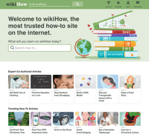 WikiHow Homepage Screenshot December 2019.png