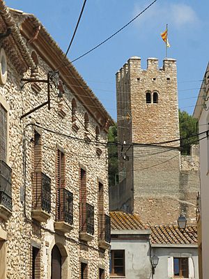 Street and castle of Santa Oliva