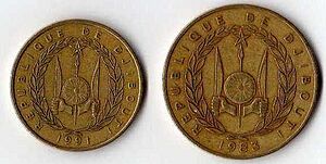 10 & 20 djiboutian francs reverse