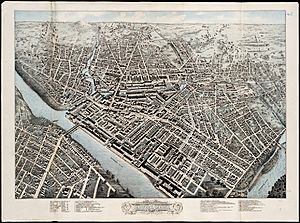 1876 map Lowell Massachusetts by Bailey BPL 10185