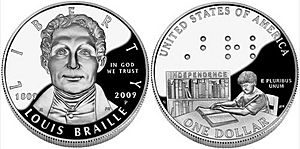 2009 USA One Dollar Coin Louis Braille
