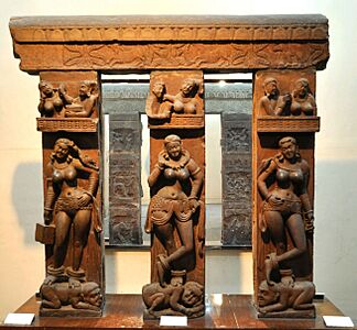 Bhutesvara Yakshis Mathura reliefs 2nd century CE front
