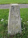 Boundary stone marking the limits of the Tees Barrage and the Tees and Hartlepool Port Authority