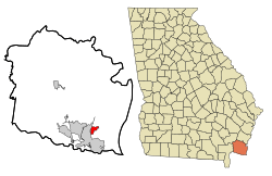 Location in Camden County and the state of Georgia