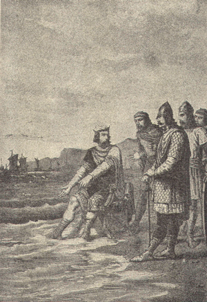 Canute rebukes his courtiers