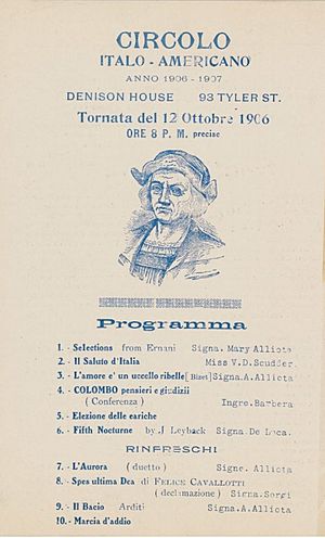 Circolo Italo-Americano - Programma