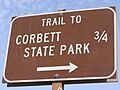Corbett State Park sign