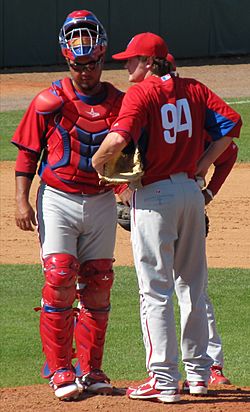 Dane Sardinha with Tyson Brummett in 2011 Phillies spring training.jpg