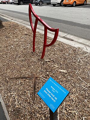 David Byrne Rocket bike rack at Stanford Museum of Art