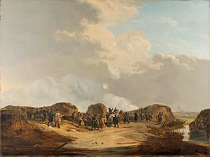 De halve maan voor Naarden bij het beleg, april 1814, SK-A-1103.jpg