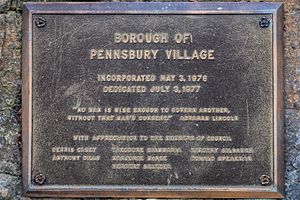 Dedication Plaque in Pennsbury Village, Pennsylvania