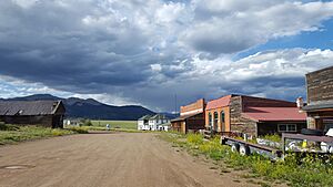 Downtown Como, Colorado, With The Como Hotel In The Background