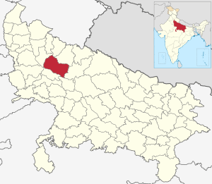 Location of Budaun district in Uttar Pradesh