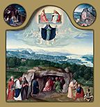 Joachim Patinir - The Assumption of the Virgin, with the Nativity, the Resurrection, the Adoration of the Magi, the As... - Google Art Project