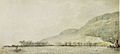 John Webber - 'Kealakekua Bay and the village Kowroaa', 1779, ink, ink wash and watercolor