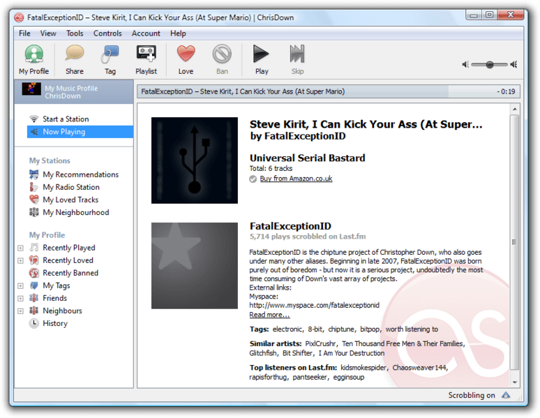 Last.fm software screenshot