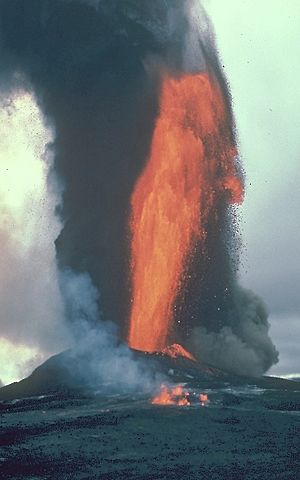 Lava fountain at Kilauea