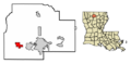 Lincoln Parish Louisiana Incorporated and Unincorporated areas Simsboro Highlighted