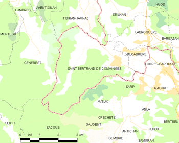 Map of the commune de Saint-Bertrand-de-Comminges