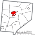 Map of Clinton County Ohio Highlighting Wilmington City
