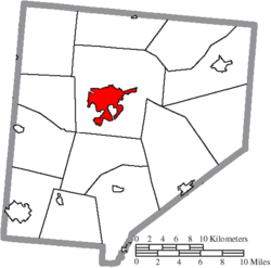 Location of Wilmington in Clinton County