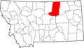 Map of Montana highlighting Phillips County